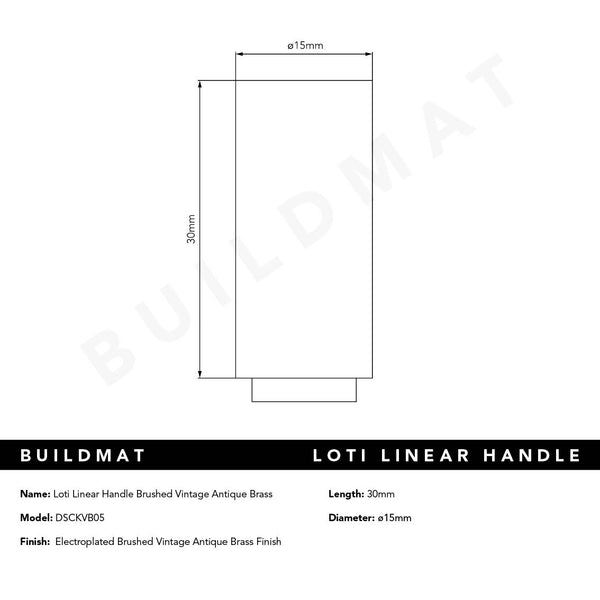Alma Loti Linear Handle Brushed Vintage Antique Brass