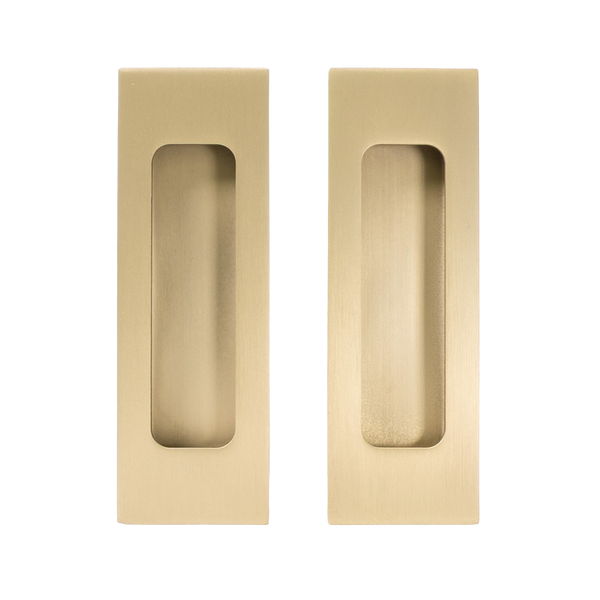 Alma Sachi Square Flush Pull Brushed Brass Gold