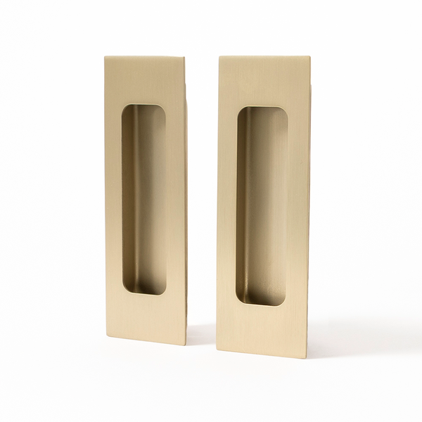 Alma Sachi Square Flush Pull Brushed Brass Gold