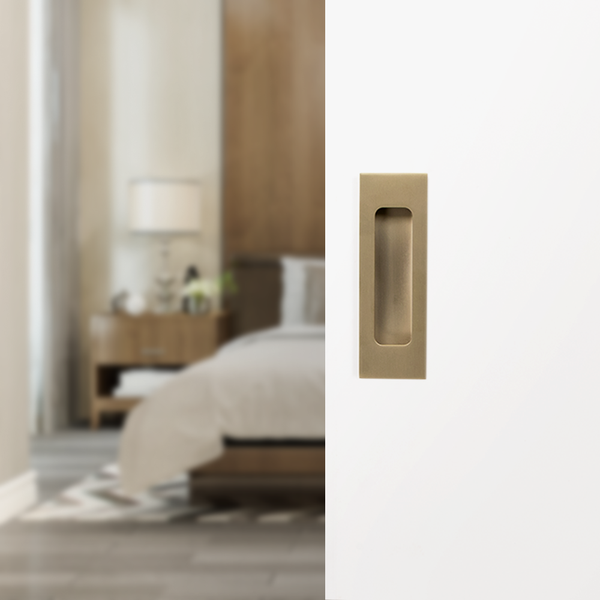 Alma Sachi Square Flush Pull Brushed Brass Gold