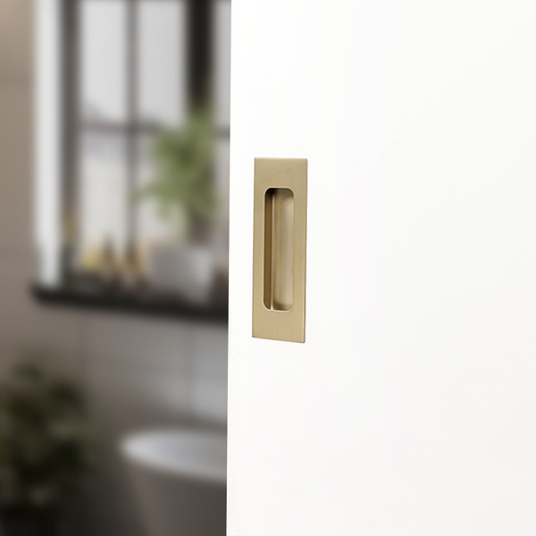 Alma Sachi Square Flush Pull Brushed Brass Gold