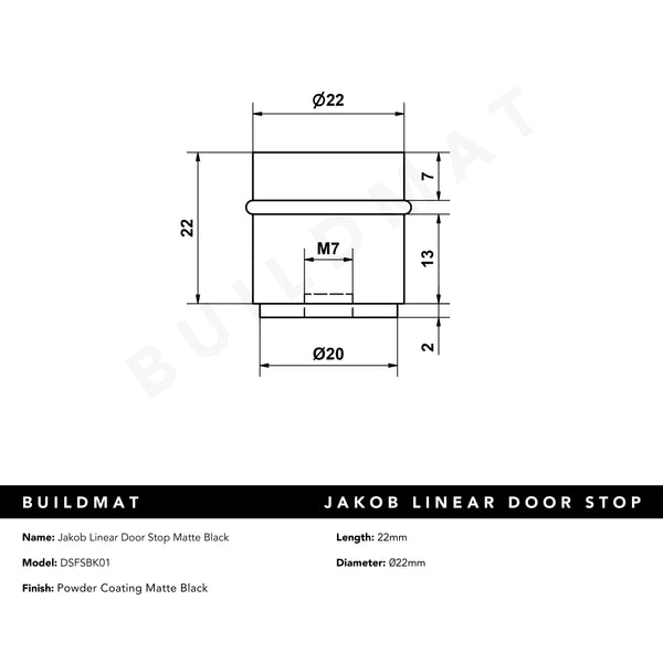 Alma Jakob Linear Door Stop Matte Black