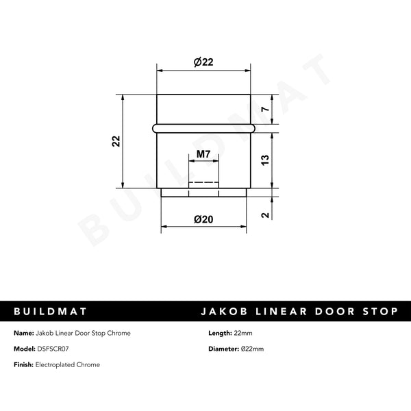 Alma Jakob Linear Door Stop Chrome CLEARANCE