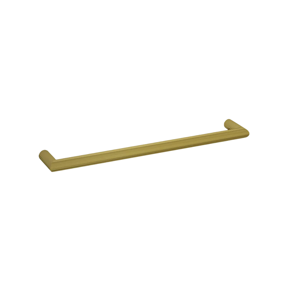 Round Single Bar Heated Towel Rail Brushed Gold