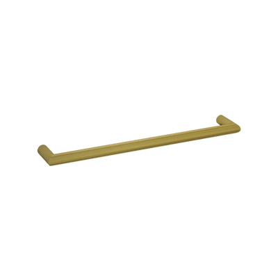 Round Single Bar Heated Towel Rail Brushed Gold