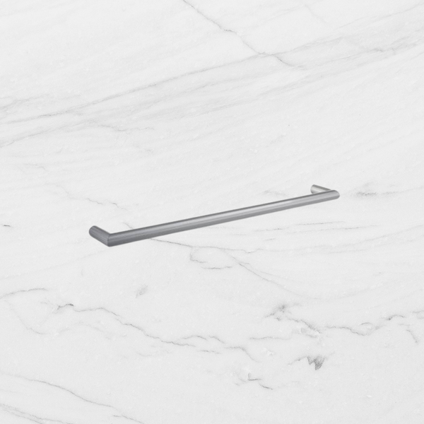 Thermogroup Round Single Bar Heated Towel Rail Brushed Stainless Steel