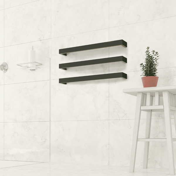 Thermogroup Square Single Bar Heated Towel Rail Matte Black