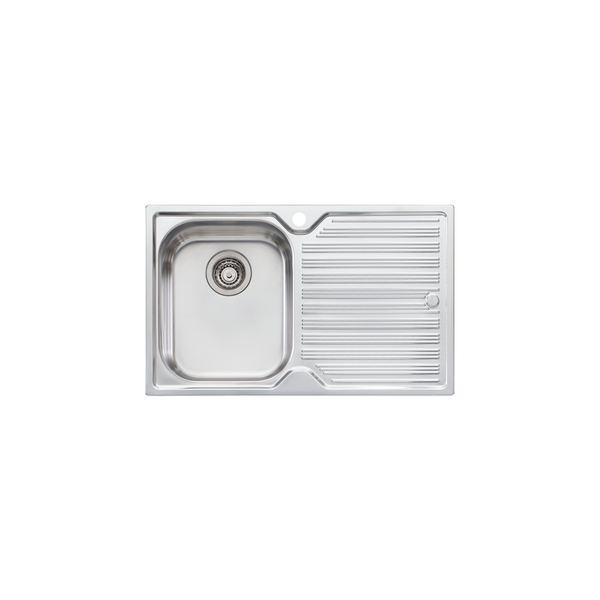 Oliveri Diaz Single Bowl Sink With Right Drainboard and Taphole Stainless Steel
