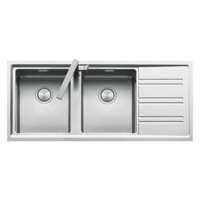 Barazza Easy Double Bowl & Left Hand Bowl & Drainer Stainless Steel