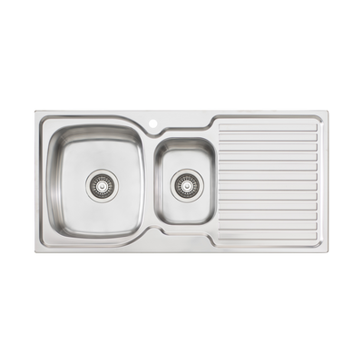 Oliveri Endeavour 1 And 1/2 Bowl Sink With Right Drainboard and Taphole Stainless Steel