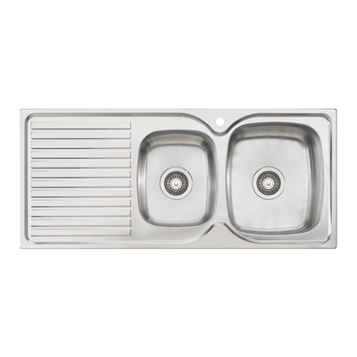 Oliveri Endeavour 1 And 3/4 Bowl Sink With Left Drainboard and Taphole Stainless Steel