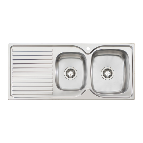 Oliveri Endeavour 1 And 3/4 Bowl Sink With Left Drainboard and Taphole Stainless Steel