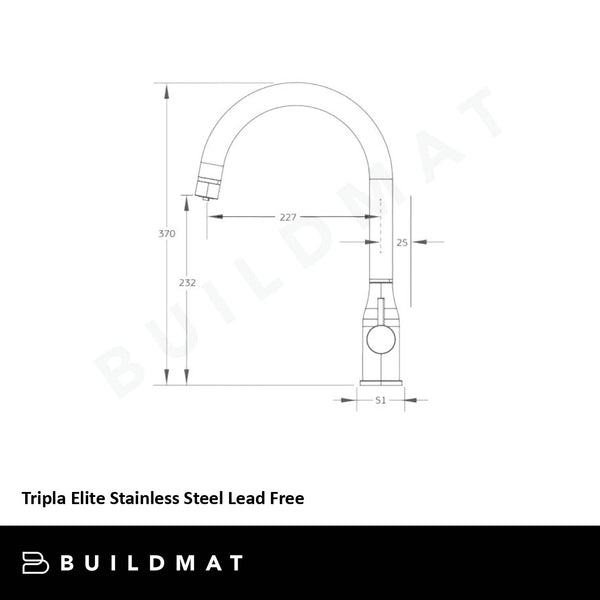 Puretec Tripla Elite Brushed Gold Stainless Steel Lead Free