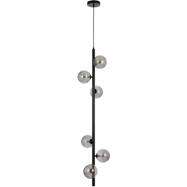 Telbix Elson 6 Light Pendant Black Smoke
