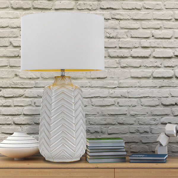Telbix Esmo Ceramic Table Lamp White