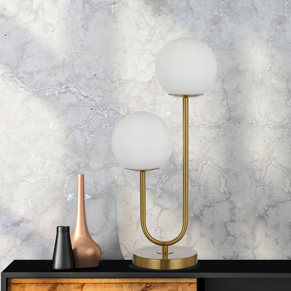 Telbix Eterna Table Lamp Antique Gold Opal Matt