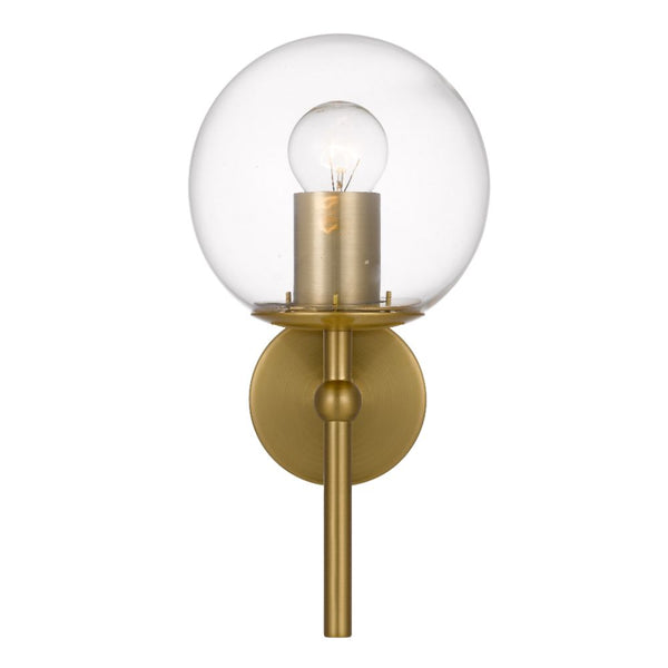 Telbix Eterna 1 Light Wall Lamp Antique Gold Clear