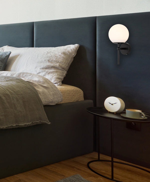 Telbix Eterna 1 Light Wall Lamp Black Opal Matt