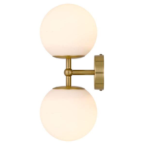 Telbix Eterna 2 Lights Wall Lamp Antique Gold Opal Matt
