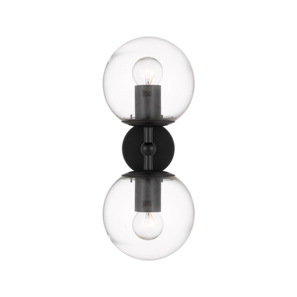 Telbix Eterna 2 Lights Wall Lamp Black Clear