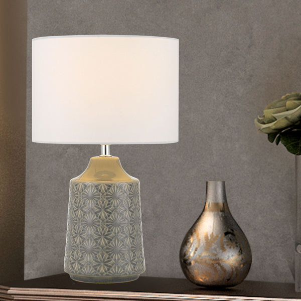 Telbix Fedon Ceramic Table Lamp Grey