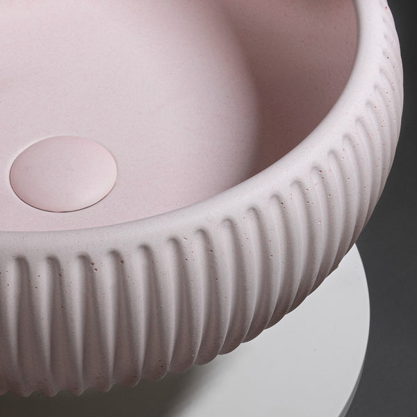 Alma Felda Champagne Pink Fluted Concrete Basin