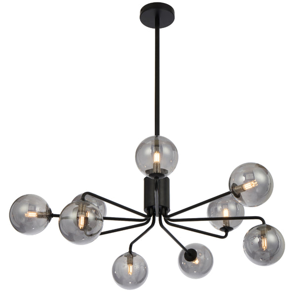 Telbix Felton 9 Light Pendant Black Smoke
