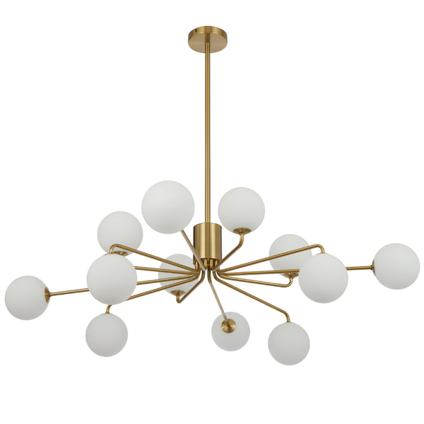 Telbix Felton 12 Light Pendant Antique Gold Opal Matt