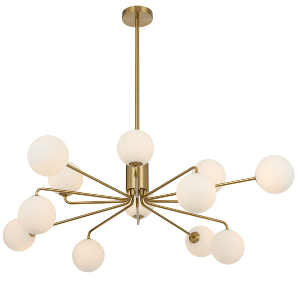 Telbix Felton 12 Light Pendant Antique Gold Opal Matt