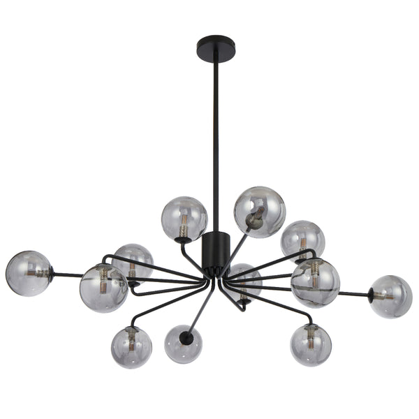 Telbix Felton 12 Light Pendant Black Smoke