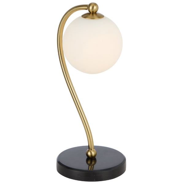 Telbix Felton Table Lamp Black Marble Opal Matt