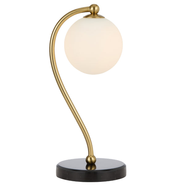 Telbix Felton Table Lamp Black Marble Opal Matt