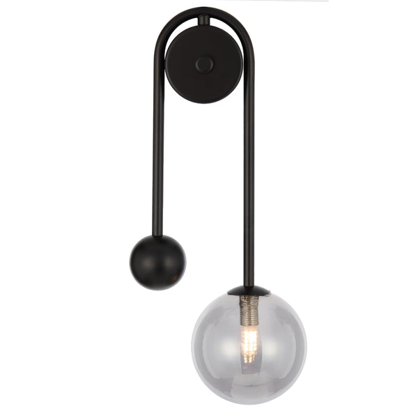 Telbix Felton Arm Wall Light Black Smoke