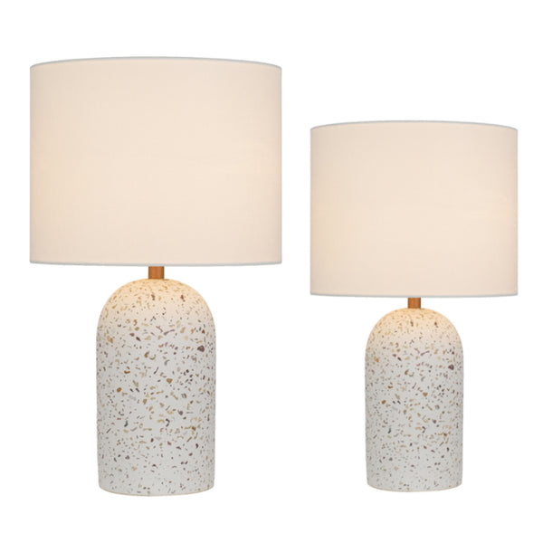 Telbix Fevik Table Lamp Medium White Terrazzo