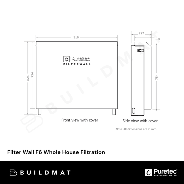 Puretec Filter Wall F6 Whole House Filtration Stone White Lead Free