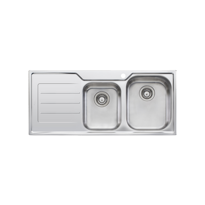 Oliveri Flinders 1 And 3/4 Bowl Sink With Left Drainboard Stainless Steel