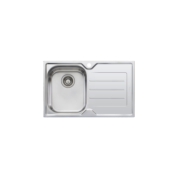 Oliveri Flinders Single Bowl Sink With Right Drainboard Stainless Steel