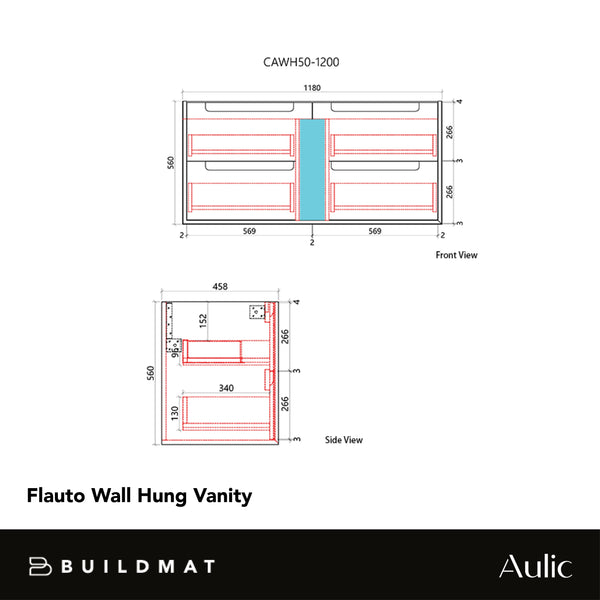 Aulic Flauto 1200mm Wall Hung Vanity