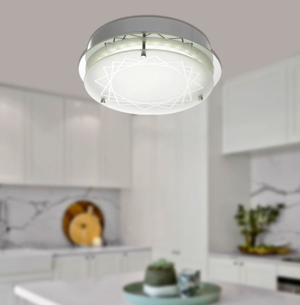 Telbix Fosco Round 20W Led Oyster Dim Chrome Frost
