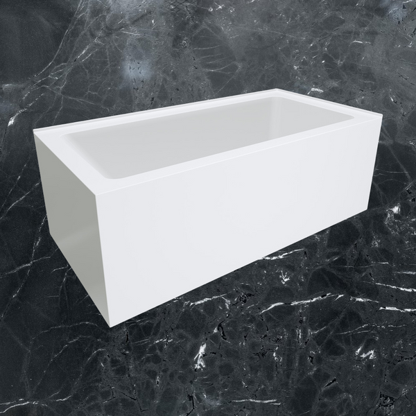Fienza Sentor Left Hand Acrylic Corner Bath 1500mm with Overflow White