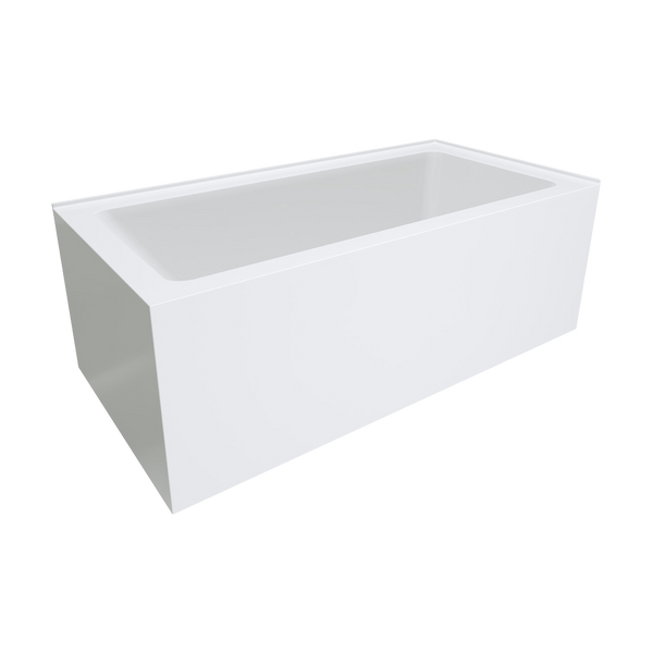 Fienza Sentor Left Hand Acrylic Corner Bath 1500mm with Overflow White