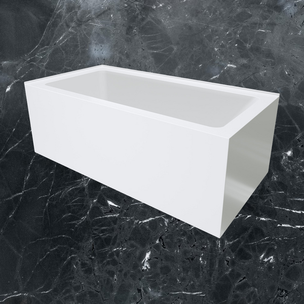 Fienza Sentor Right Hand Acrylic Corner Bath 1500mm with Overflow White