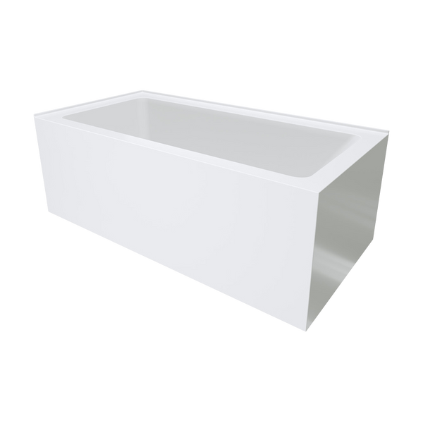 Fienza Sentor Right Hand Acrylic Corner Bath 1500mm with Overflow White