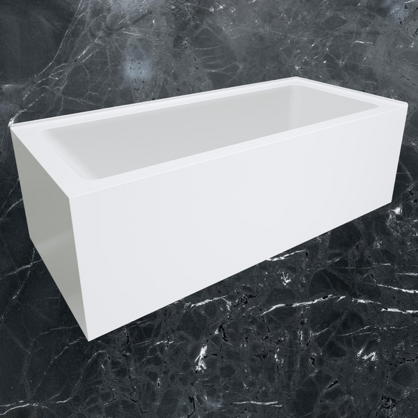 Fienza Sentor Left Hand Acrylic Corner Bath 1650mm with Overflow White