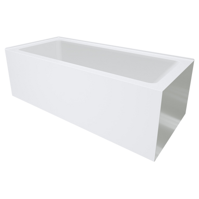 Fienza Sentor Right Hand Acrylic Corner Bath 1650mm with Overflow White