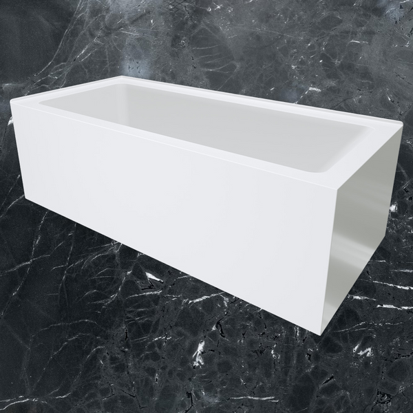 Fienza Sentor Right Hand Acrylic Corner Bath 1650mm with Overflow White