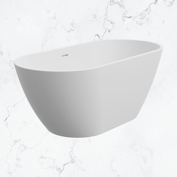 Fienza Koko Freestanding Acrylic Bath 1500mm Overflow Matte White