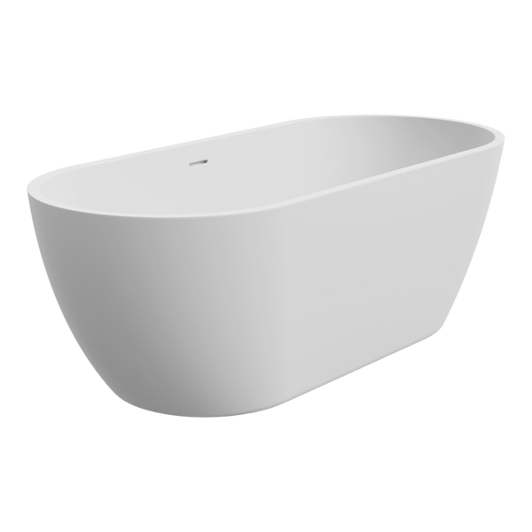 Fienza 1680mm Koko Freestanding Acrylic Bath with Overflow Matte White