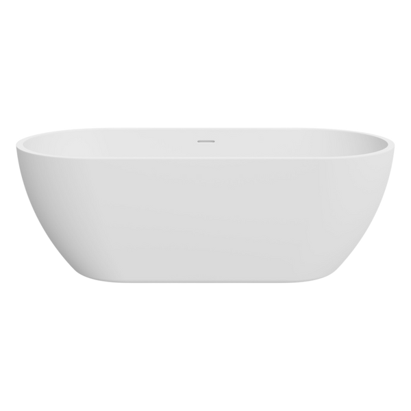 Fienza 1680mm Koko Freestanding Acrylic Bath with Overflow Matte White
