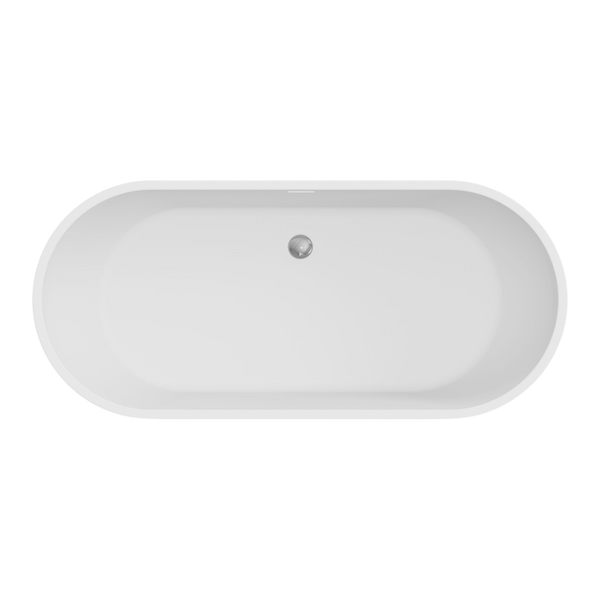 Fienza 1680mm Koko Freestanding Acrylic Bath with Overflow Matte White